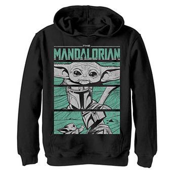 Boys 4-20 Star Wars: The Mandalorian & The Child aka Baby Yoda Green Block Party Graphic Hoodie