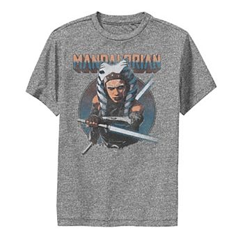 Boys 8-20 Star Wars: The Mandalorian Ahsoka Lightsaber Portrait Performance Graphic Tee