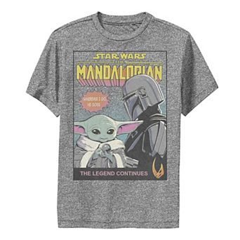 Boys 8-20 Star Wars: The Mandalorian & The Child aka Baby Yoda Comic Cover Legend Performance Graphic Tee