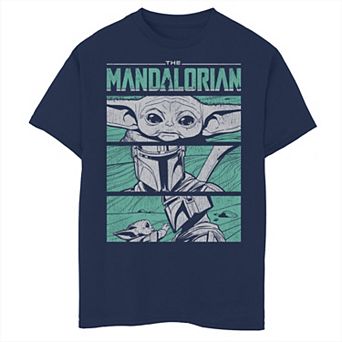 Boys 6-20 Star Wars: The Mandalorian & The Child aka Baby Yoda Green Block Party Graphic Tee