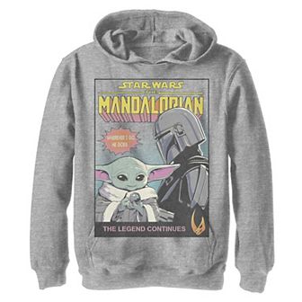Boys 8-20 Star Wars: The Mandalorian & The Child aka Baby Yoda Comic Cover Legend Graphic Hoodie