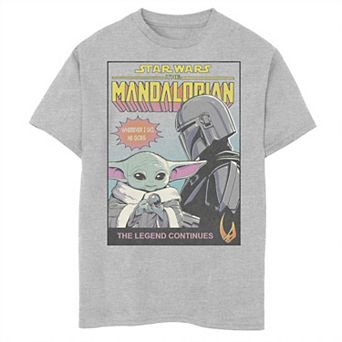 Boys 6-20 Star Wars: The Mandalorian & The Child aka Baby Yoda Comic Cover Legend Graphic Tee