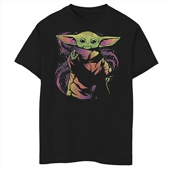Boys 8-20 Star Wars: The Mandalorian The Child aka Baby Yoda Multicolor Swirl Force Graphic Tee