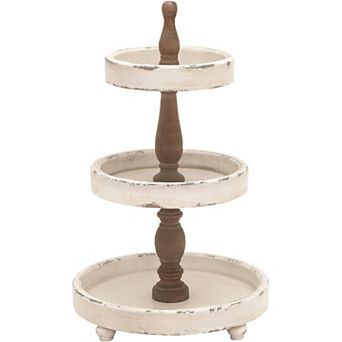 Stella & Eve White Wood Tiered Server