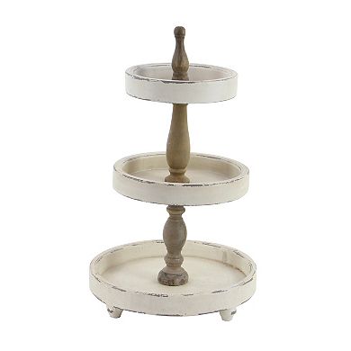 Stella & Eve White Wood Tiered Server