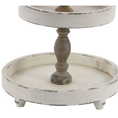 Stella & Eve White Wood Tiered Server