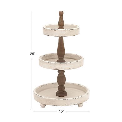 Stella & Eve White Wood Tiered Server