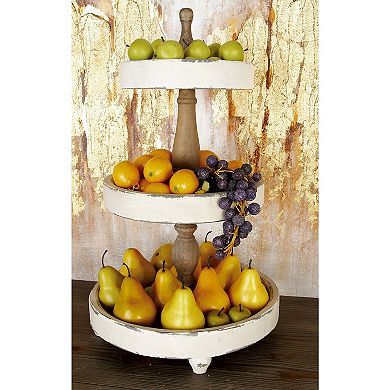 Stella & Eve White Wood Tiered Server