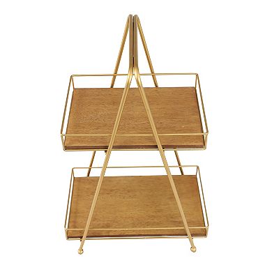 Stella & Eve Brown Wood 2-Tiered Server