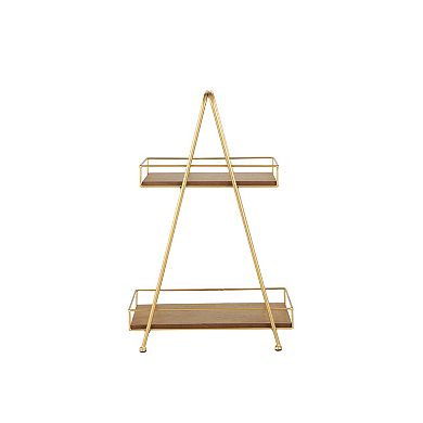 Stella & Eve Brown Wood 2-Tiered Server