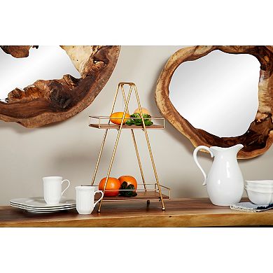 Stella & Eve Brown Wood 2-Tiered Server