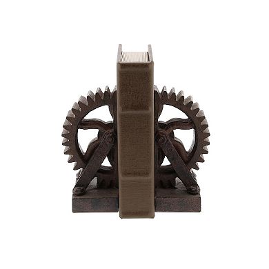 Stella & Eve Polystone Industrial Gear Bookends 2-piece Set