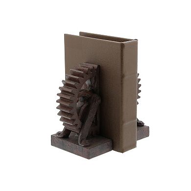 Stella & Eve Polystone Industrial Gear Bookends 2-piece Set