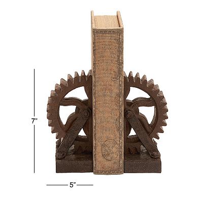 Stella & Eve Polystone Industrial Gear Bookends 2-piece Set