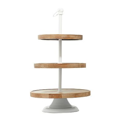 Stella & Eve Brown Wood 3-Tiered Server