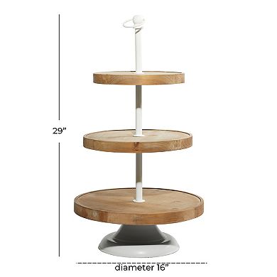 Stella & Eve Brown Wood 3-Tiered Server