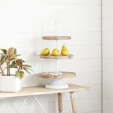 Stella & Eve Brown Wood 3-Tiered Server