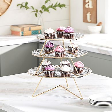 Stella & Eve Iron Geometric & Gold 3-pc. Cake Stand