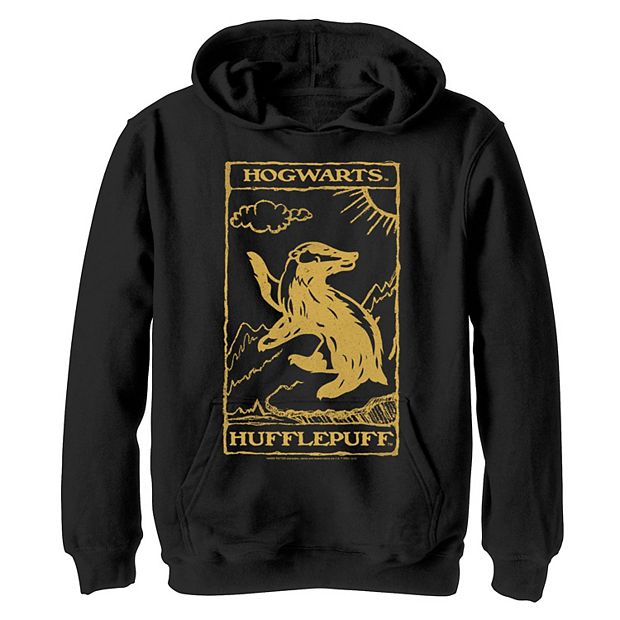 Boys 8 20 Harry Potter Hufflepuff Vintage Poster Graphic Fleece Hoodie