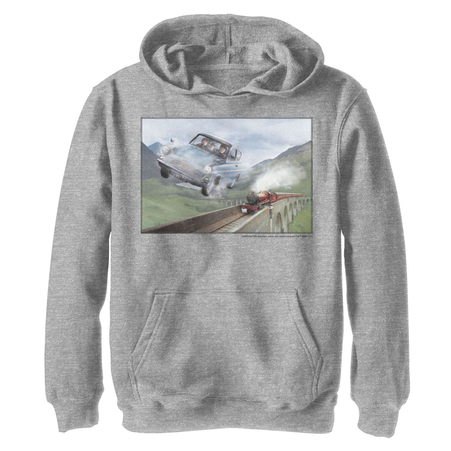 Image for Harry Potter Boys 8-20 Racing The Hogwarts Express Portrait Graphic Fleece Hoodie at Kohl's.