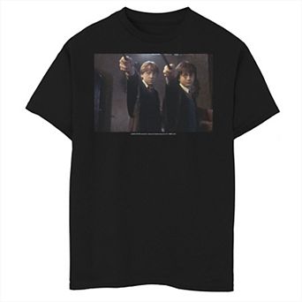 Boys 8-20 Harry Potter Casting Spell Group Shot Poster Graphic Tee
