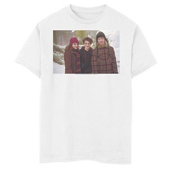 Boys 6-20 Harry Potter Hermione Ron & Harry Snow Portrait Graphic Tee
