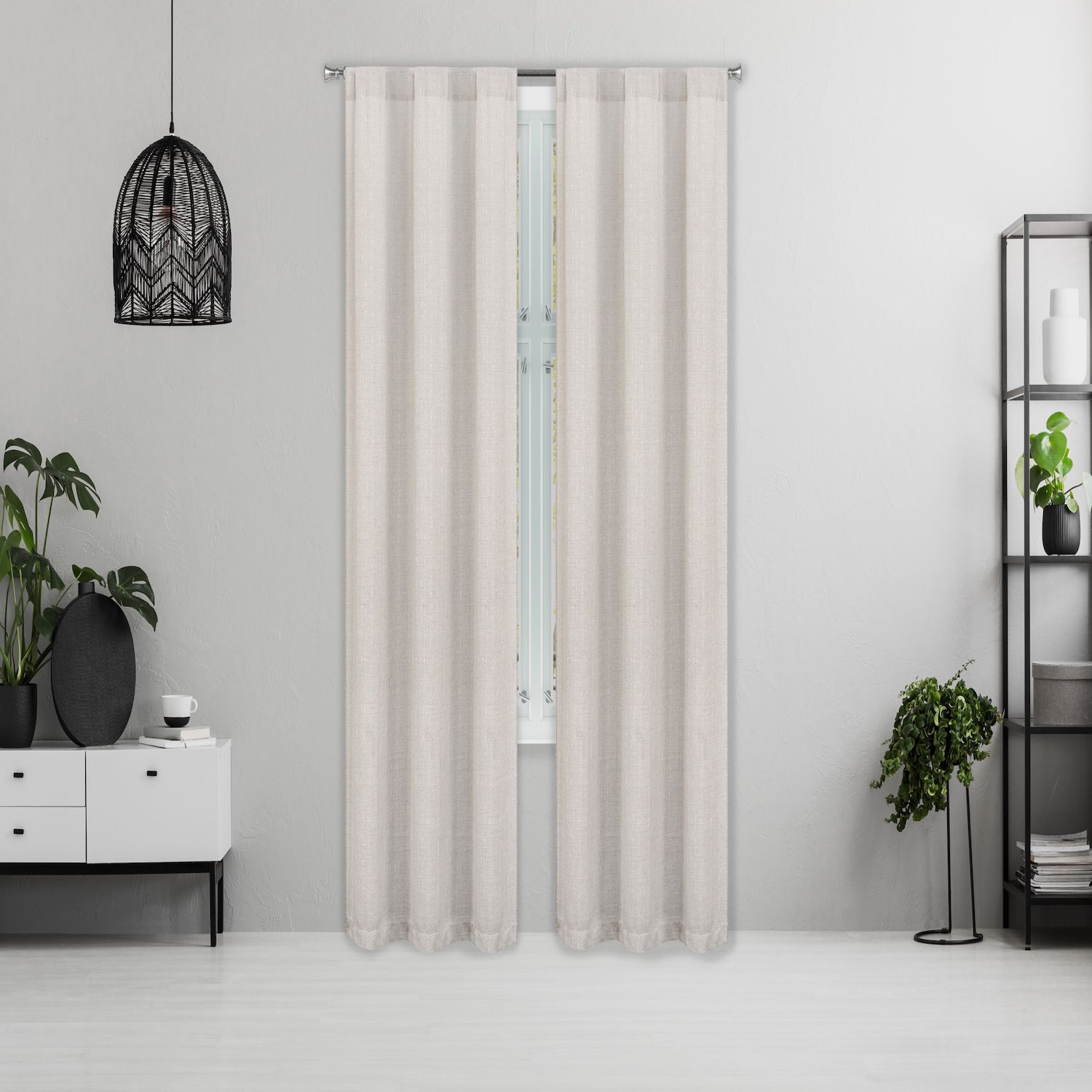 Image for Home Maison Elisa Dashed Linen 2-pack Window Curtain Set at Kohl's.