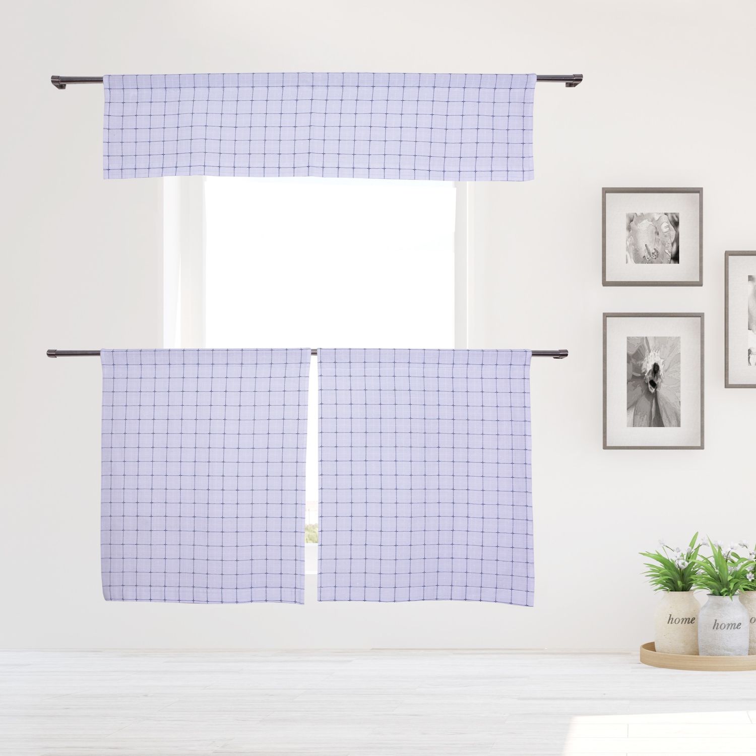 Image for Home Maison Fiver Checker Kitchen Window Curtain Set at Kohl's.
