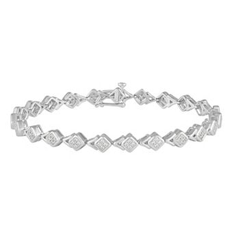Royal Aura Sterling Silver 3/4 Carat T.W. Diamond Tennis Bracelet