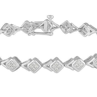 Sterling Silver 3/4 Carat T.W. Diamond Tennis Bracelet
