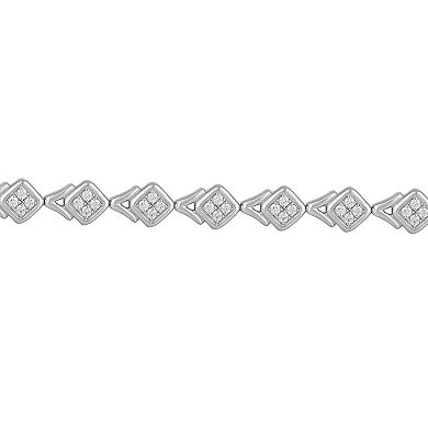 Sterling Silver 3/4 Carat T.W. Diamond Tennis Bracelet