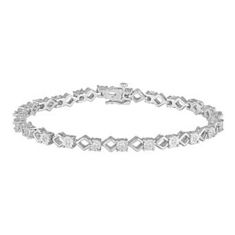 Royal Aura Sterling Silver 1/2 Carat T.W. Diamond Bracelet