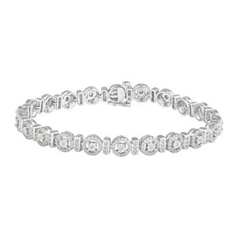 Royal Aura Sterling Silver 1 1/2 Carat T.W. Diamond Bracelet