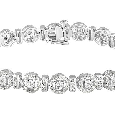 Sterling Silver 1 1/2 Carat T.W. Diamond Bracelet