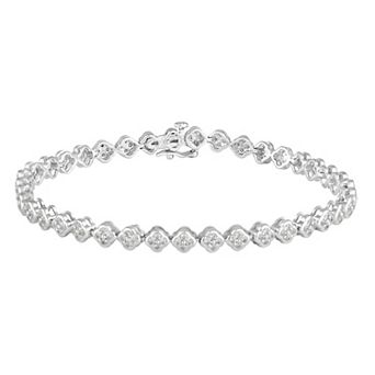 Royal Aura Sterling Silver 1 1/4 Carat T.W. Diamond Bracelet