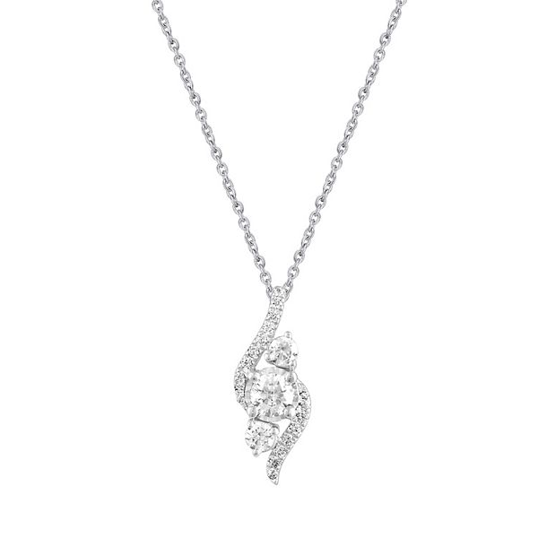 Royal Aura Sterling Silver 1/2 Carat T.W. Diamond Twist Pendant Necklace