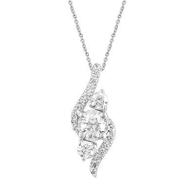 Sterling Silver 1/2 Carat T.W. Diamond Twist Pendant Necklace