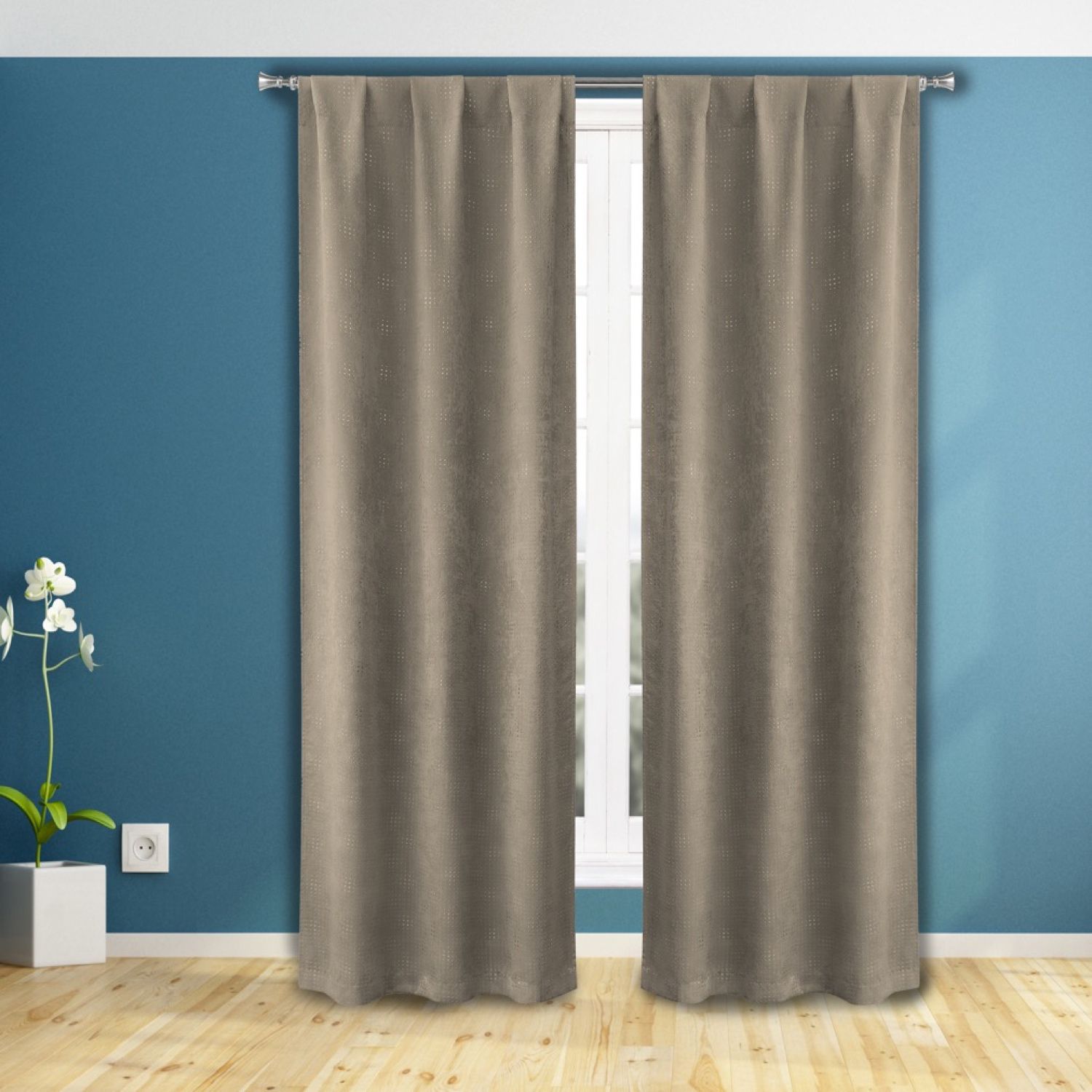 Image for Home Maison Vennay Metallic 2-pack Window Curtain Set at Kohl's.