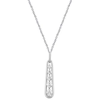 Royal Aura Sterling Silver 1/4 Carat T.W. Diamond Drop Pendant Necklace
