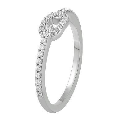 Royal Aura Sterling Silver 3/8 Carat T.W. Diamond Buckle Ring