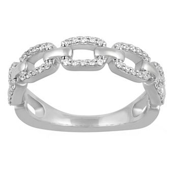Royal Aura Sterling Silver 1/5 Carat T.W. Diamond Chain Ring