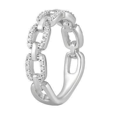 Royal Aura Sterling Silver 1/5 Carat T.W. Diamond Chain Ring