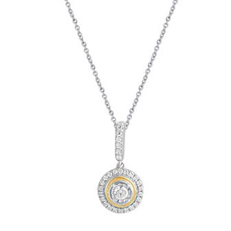 Royal Aura Two Tone Sterling Silver 1/4 Carat T.W. Diamond Pendant Necklace