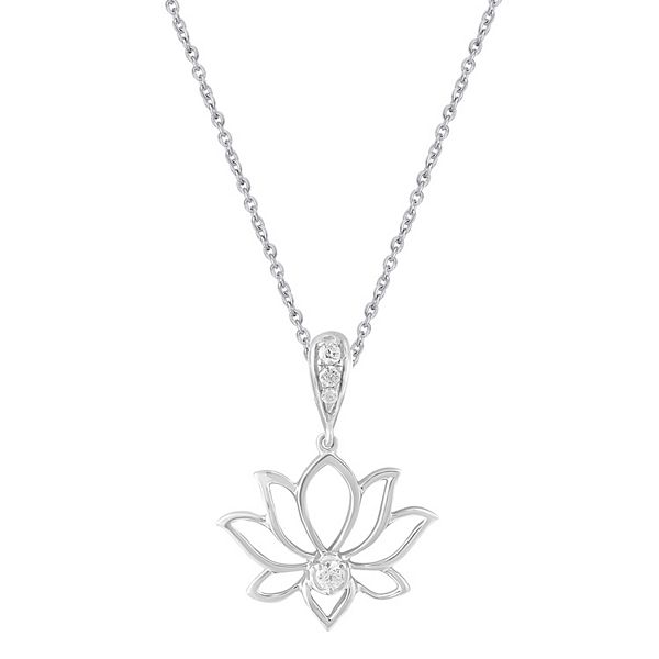 Lotus Pendant Sterling Silver Lotus Flower Pendant Silver Pendant 
