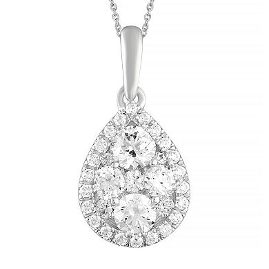 Sterling Silver 1/2 Carat T.W. Diamond W Pendant Necklace