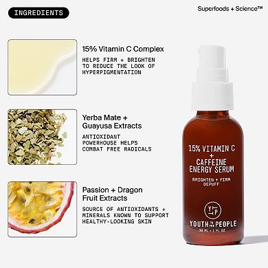 15% Vitamin C + Caffeine Energy Brightening Serum for Uneven Tone