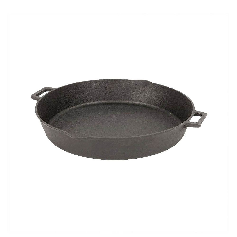 Bayou Classic 16 Inch Oven Safe Cast Iron Skillet Saucepan Cooking Pot, Black