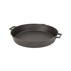 Bayou Classic Cast Iron Fajita Pan with Wooden Tray