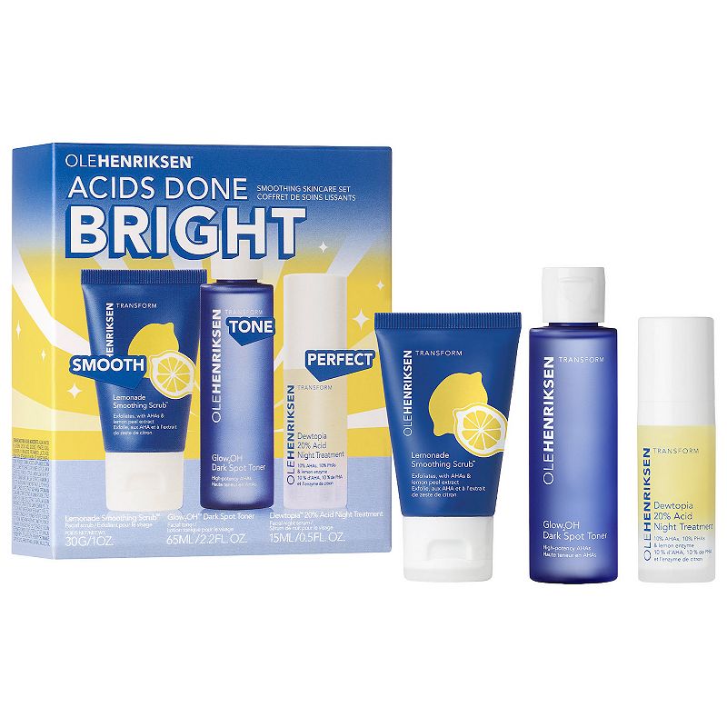 Acids Done Bright Smoothing Skincare Set, Multicolor