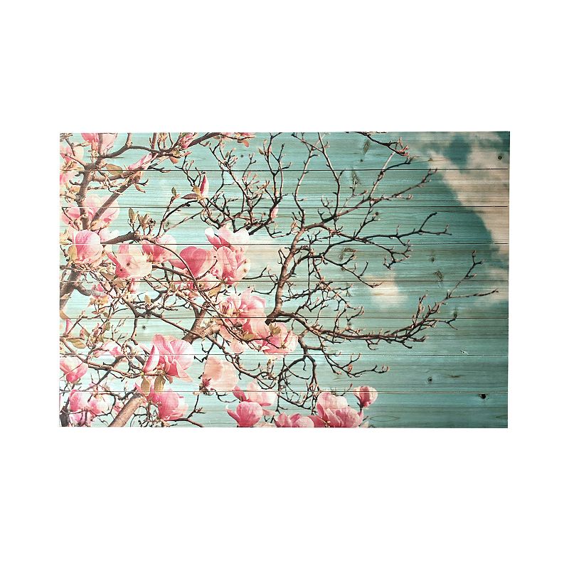 Gallery 57 Magnolia Branches Planked Wood Wall Art, Multicolor, 24X36